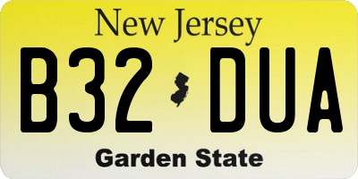 NJ license plate B32DUA