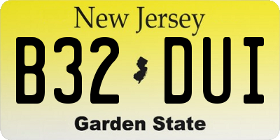 NJ license plate B32DUI