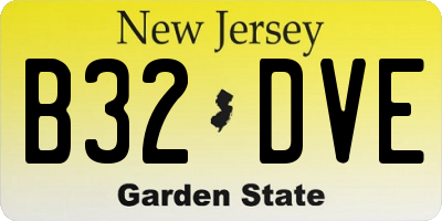NJ license plate B32DVE