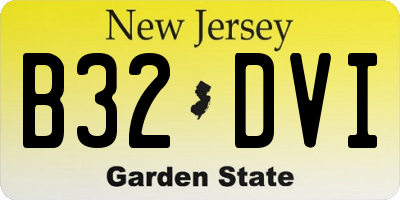 NJ license plate B32DVI