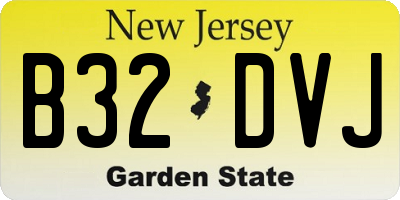 NJ license plate B32DVJ