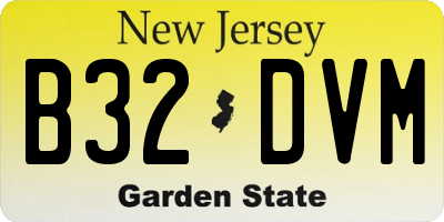 NJ license plate B32DVM