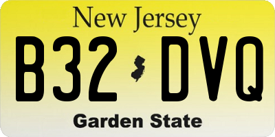 NJ license plate B32DVQ