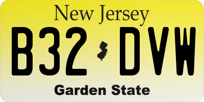 NJ license plate B32DVW