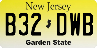 NJ license plate B32DWB