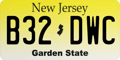 NJ license plate B32DWC