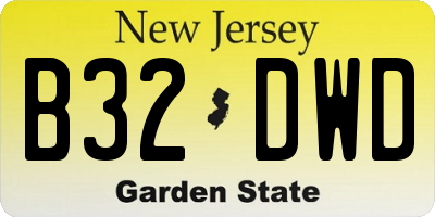 NJ license plate B32DWD