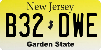 NJ license plate B32DWE
