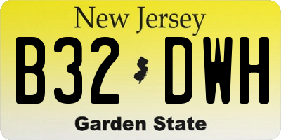 NJ license plate B32DWH
