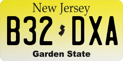 NJ license plate B32DXA