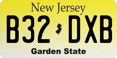NJ license plate B32DXB