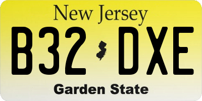 NJ license plate B32DXE