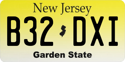 NJ license plate B32DXI