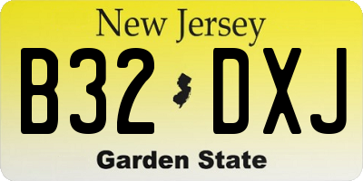 NJ license plate B32DXJ