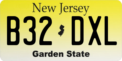 NJ license plate B32DXL