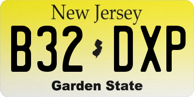 NJ license plate B32DXP