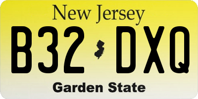 NJ license plate B32DXQ