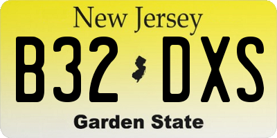 NJ license plate B32DXS