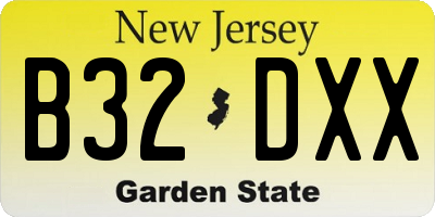 NJ license plate B32DXX