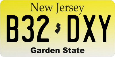 NJ license plate B32DXY