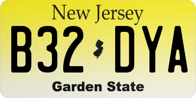 NJ license plate B32DYA