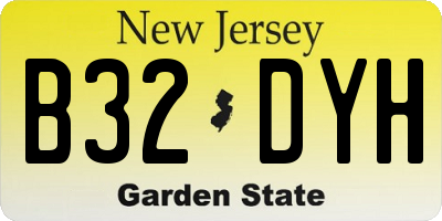 NJ license plate B32DYH