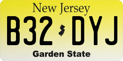 NJ license plate B32DYJ