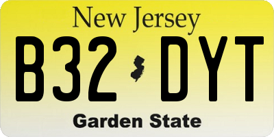NJ license plate B32DYT