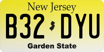 NJ license plate B32DYU