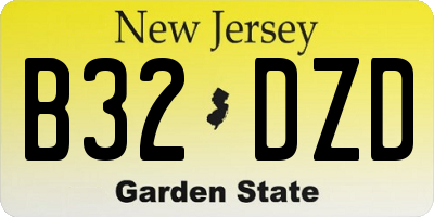 NJ license plate B32DZD
