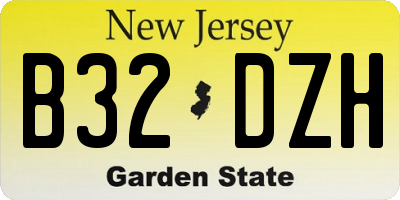 NJ license plate B32DZH