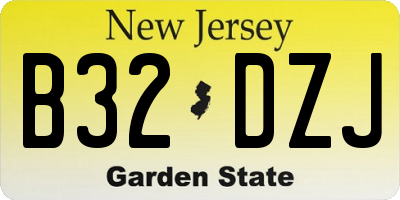 NJ license plate B32DZJ