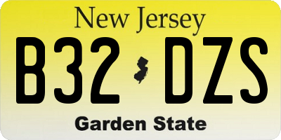 NJ license plate B32DZS