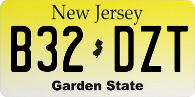 NJ license plate B32DZT