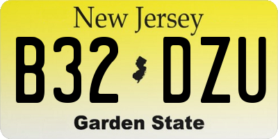 NJ license plate B32DZU