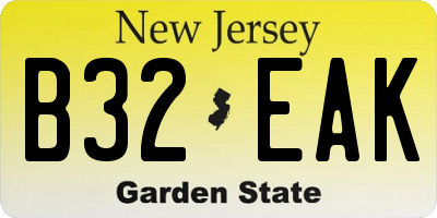 NJ license plate B32EAK