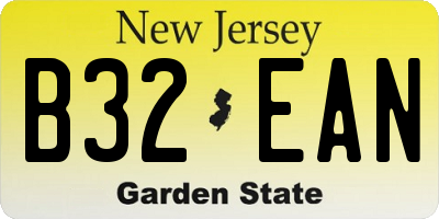 NJ license plate B32EAN