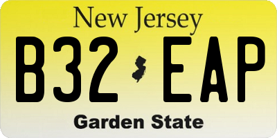 NJ license plate B32EAP