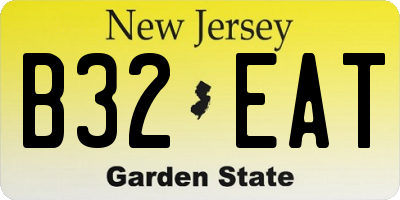 NJ license plate B32EAT