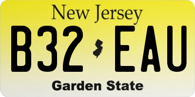 NJ license plate B32EAU