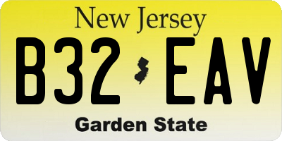 NJ license plate B32EAV