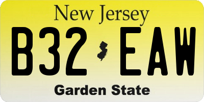 NJ license plate B32EAW