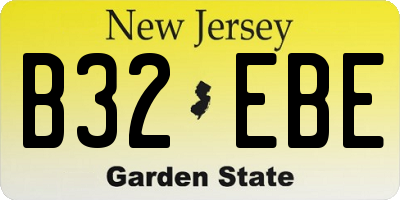 NJ license plate B32EBE
