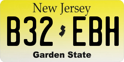 NJ license plate B32EBH