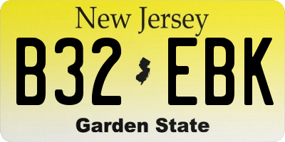 NJ license plate B32EBK