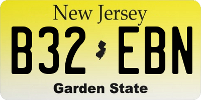 NJ license plate B32EBN