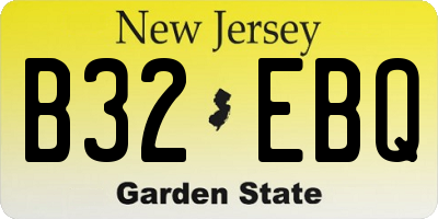 NJ license plate B32EBQ