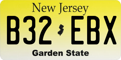 NJ license plate B32EBX