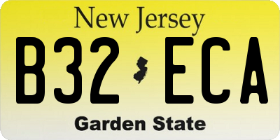 NJ license plate B32ECA