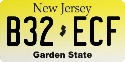 NJ license plate B32ECF